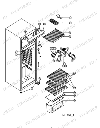 Схема №3 DP165/AL с изображением Шарнир для холодильной камеры Whirlpool 481241719329