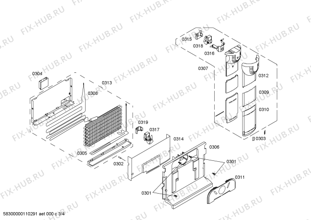 Взрыв-схема холодильника Siemens KG36U170 - Схема узла 03