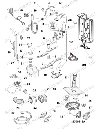 Взрыв-схема посудомоечной машины Whirlpool WSFO3T1256PCX (F155301) - Схема узла