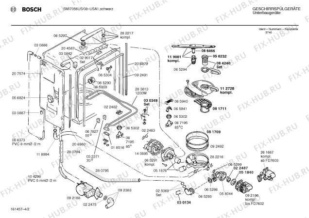 Взрыв-схема посудомоечной машины Bosch SMI7056US - Схема узла 02