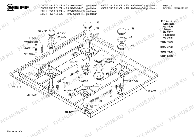 Схема №4 E3152G0 JOKER 350 A CLOU с изображением Панель для духового шкафа Bosch 00282448