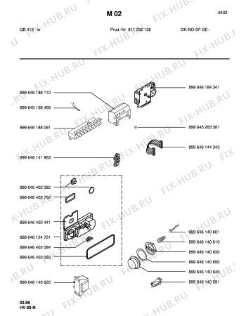 Взрыв-схема посудомоечной машины Husqvarna Electrolux QB413W   NSFSDK - Схема узла Section1