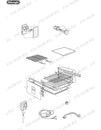 Схема №2 DE60EPS с изображением Клавиша для духового шкафа DELONGHI 630F616