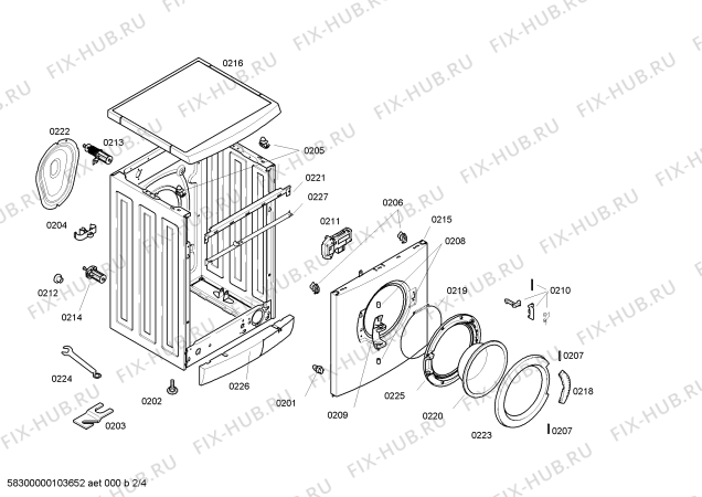 Схема №3 WFL2462FR Maxx WFL 2462 с изображением Крышка для стиралки Bosch 00090451