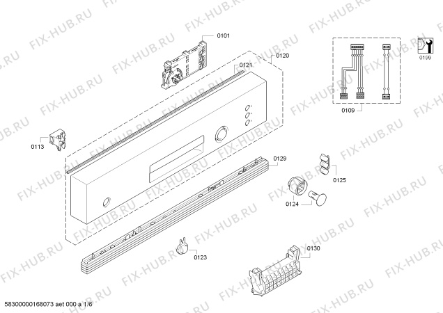 Схема №6 SMI40E65IL AquaStop made in Germany с изображением Передняя панель для посудомойки Bosch 00708973