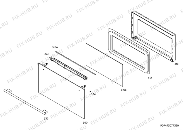 Взрыв-схема плиты (духовки) Ikea KULINACMX 10419629 - Схема узла Door