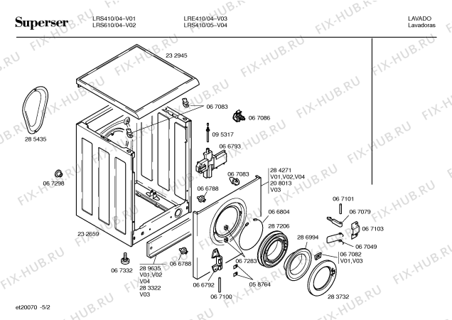 Схема №4 LRS410 с изображением Кабель для стиральной машины Bosch 00232663