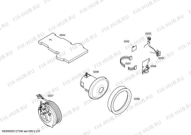 Взрыв-схема пылесоса Siemens VS92A2001 SIEMENS power edition evolution 2000W - Схема узла 02