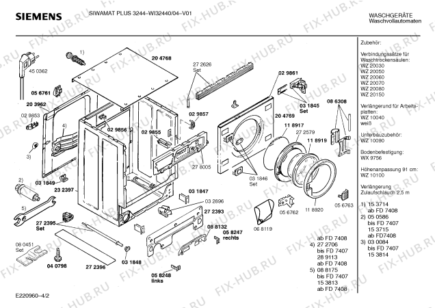 Схема №4 WI32440 SIWAMAT PLUS 3244 с изображением Панель для стиральной машины Siemens 00288217