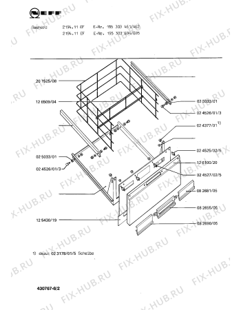 Взрыв-схема плиты (духовки) Neff 195303695 2194.11EF - Схема узла 02