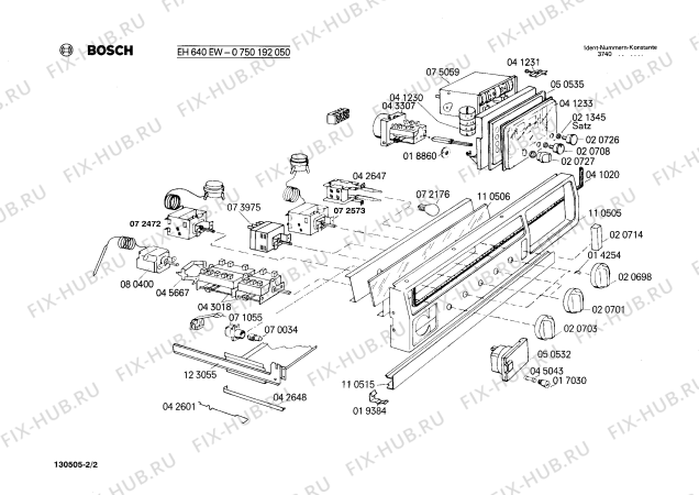 Взрыв-схема плиты (духовки) Bosch 0750192050 EH640EW - Схема узла 02