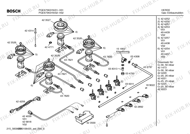 Взрыв-схема плиты (духовки) Bosch PGE675K01N - Схема узла 02