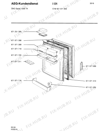 Схема №3 SAN1456 TK с изображением Криостат для холодильной камеры Aeg 8996710719023