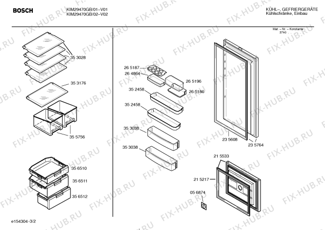 Взрыв-схема холодильника Bosch KIM29470GB - Схема узла 02