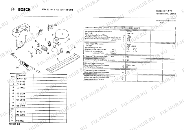 Взрыв-схема холодильника Bosch 0700224114 KSV2310 - Схема узла 02