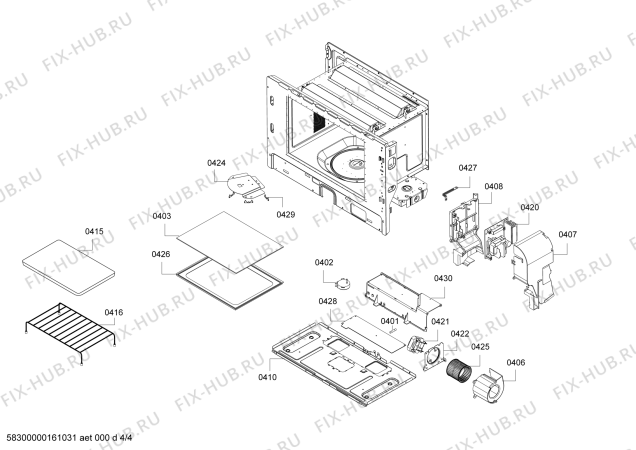 Схема №4 3WG459XI с изображением Дверь для электропечи Bosch 00770990