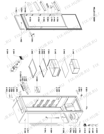 Схема №1 503.660.68 C 185 E REFRIGERATOR с изображением Запчасть для холодильника Whirlpool 488000519652