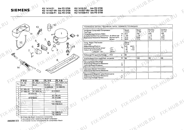 Взрыв-схема холодильника Siemens KU141458 - Схема узла 02