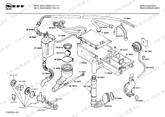 Взрыв-схема стиральной машины Neff W4210W0FF WI15 - Схема узла 04
