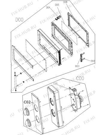 Взрыв-схема микроволновой печи Gorenje MMO20MEUR (457248, XY820Z) - Схема узла 02