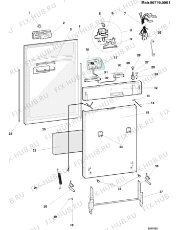 Взрыв-схема посудомоечной машины Ariston LI45UK (F027247) - Схема узла