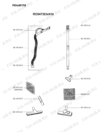 Взрыв-схема пылесоса Rowenta RO5473EA/410 - Схема узла TP005010.5P2