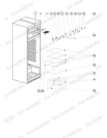 Взрыв-схема холодильника Indesit TA18RLZ (F039231) - Схема узла