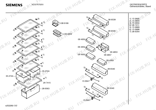 Схема №3 KD37R01 с изображением Варочная панель для холодильника Siemens 00212147