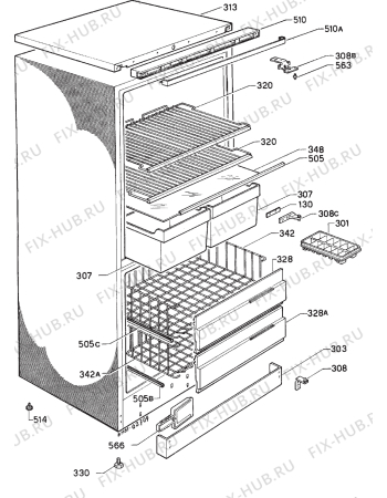 Взрыв-схема холодильника Frigidaire FR2502 - Схема узла Housing 001