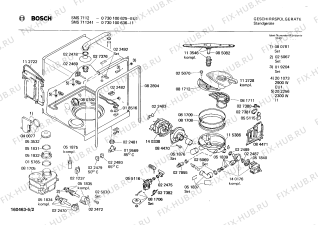 Схема №3 0730100636 SMS711241 с изображением Панель для посудомоечной машины Bosch 00116531