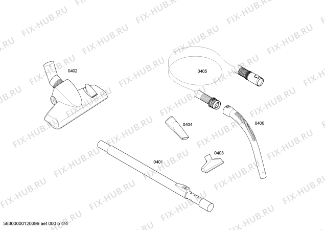 Взрыв-схема пылесоса Siemens VS06G208CH Siemens synchropower bagless 2200 W - Схема узла 04