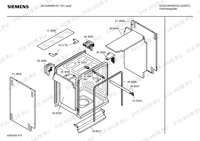 Схема №4 SE34200SK с изображением Передняя панель для посудомоечной машины Siemens 00353267