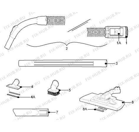 Взрыв-схема пылесоса Electrolux Z2541 - Схема узла Hose