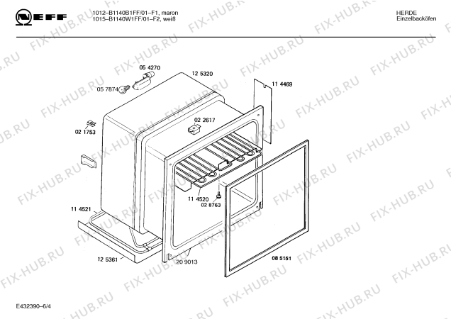 Схема №5 B1140W1FF 1015 с изображением Инструкция по эксплуатации для электропечи Bosch 00516861