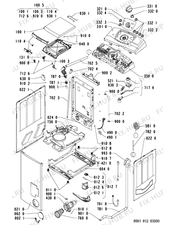 Схема №1 AWT 8128 с изображением Декоративная панель для стиралки Whirlpool 481245211613