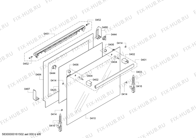 Взрыв-схема плиты (духовки) Bosch HEA23B161S - Схема узла 04