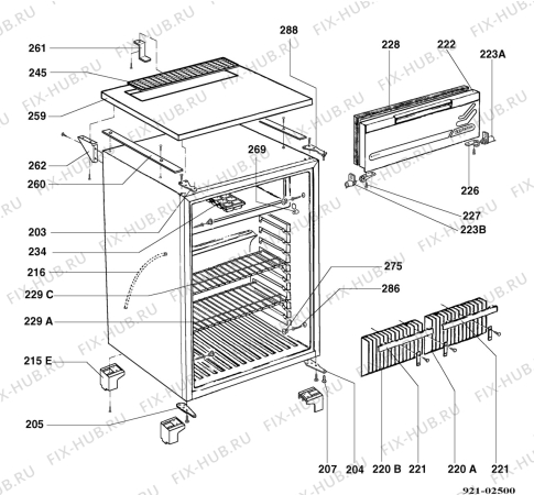 Взрыв-схема холодильника Electrolux RA4422 - Схема узла Housing 001