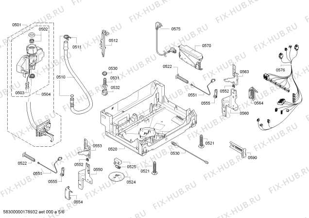 Взрыв-схема посудомоечной машины Bosch SMI63N55EU - Схема узла 05