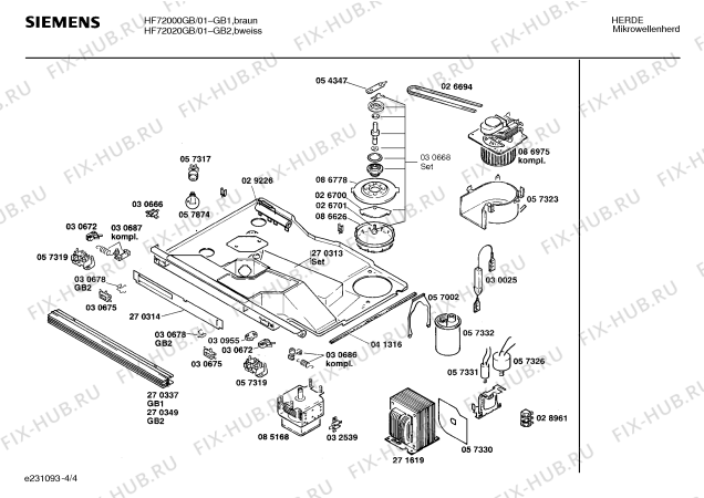 Схема №4 H6850G0GB GB-6250.11 с изображением Трансформатор для свч печи Bosch 00271619