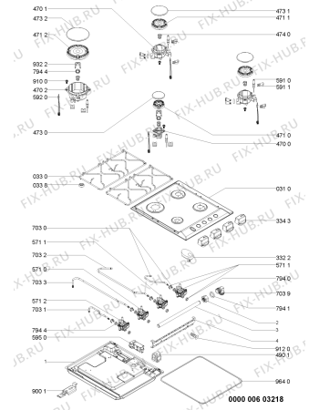 Схема №1 KGHF60X с изображением Затычка для плиты (духовки) Whirlpool 481060118651