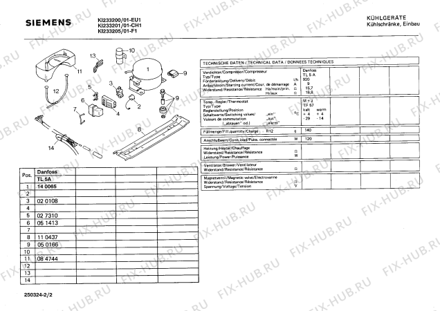 Взрыв-схема холодильника Siemens KI233201 - Схема узла 02