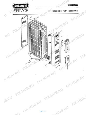 Схема №1 2706M с изображением Ножка для обогревателя (вентилятора) DELONGHI 536479
