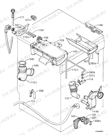 Взрыв-схема стиральной машины Zanussi ZJD1219 - Схема узла Hydraulic System 272