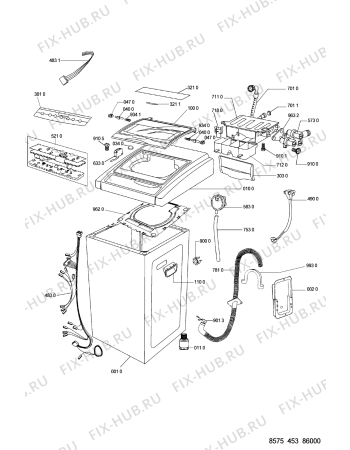 Схема №2 WWT 22 ABYMO с изображением Бак (полубак) для стиралки Whirlpool 481241818555