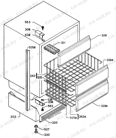 Взрыв-схема холодильника Unknown TW410G - Схема узла C10 Cabinet/Interior