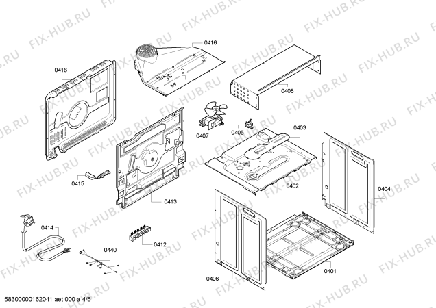 Взрыв-схема плиты (духовки) Bosch HBG23B450E H.BO.NP.L2D.IN.GLASS.B4/.X.E0_C/// - Схема узла 04