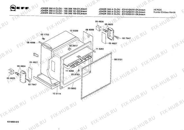 Схема №7 E3152G0 JOKER 350 A CLOU с изображением Адаптер для печи Bosch 00027949