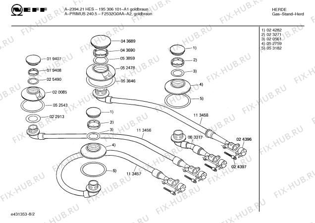 Взрыв-схема плиты (духовки) Neff F2532G0AA A-PRIMUS 240.5 - Схема узла 02