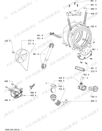 Схема №2 FL 1080 с изображением Ручка (крючок) люка для стиралки Whirlpool 480111102998