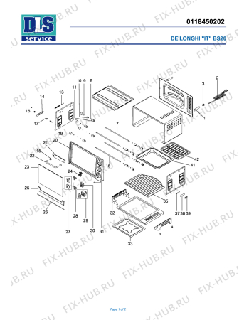 Схема №1 BS 20 с изображением Холдер для плиты (духовки) DELONGHI GL1014